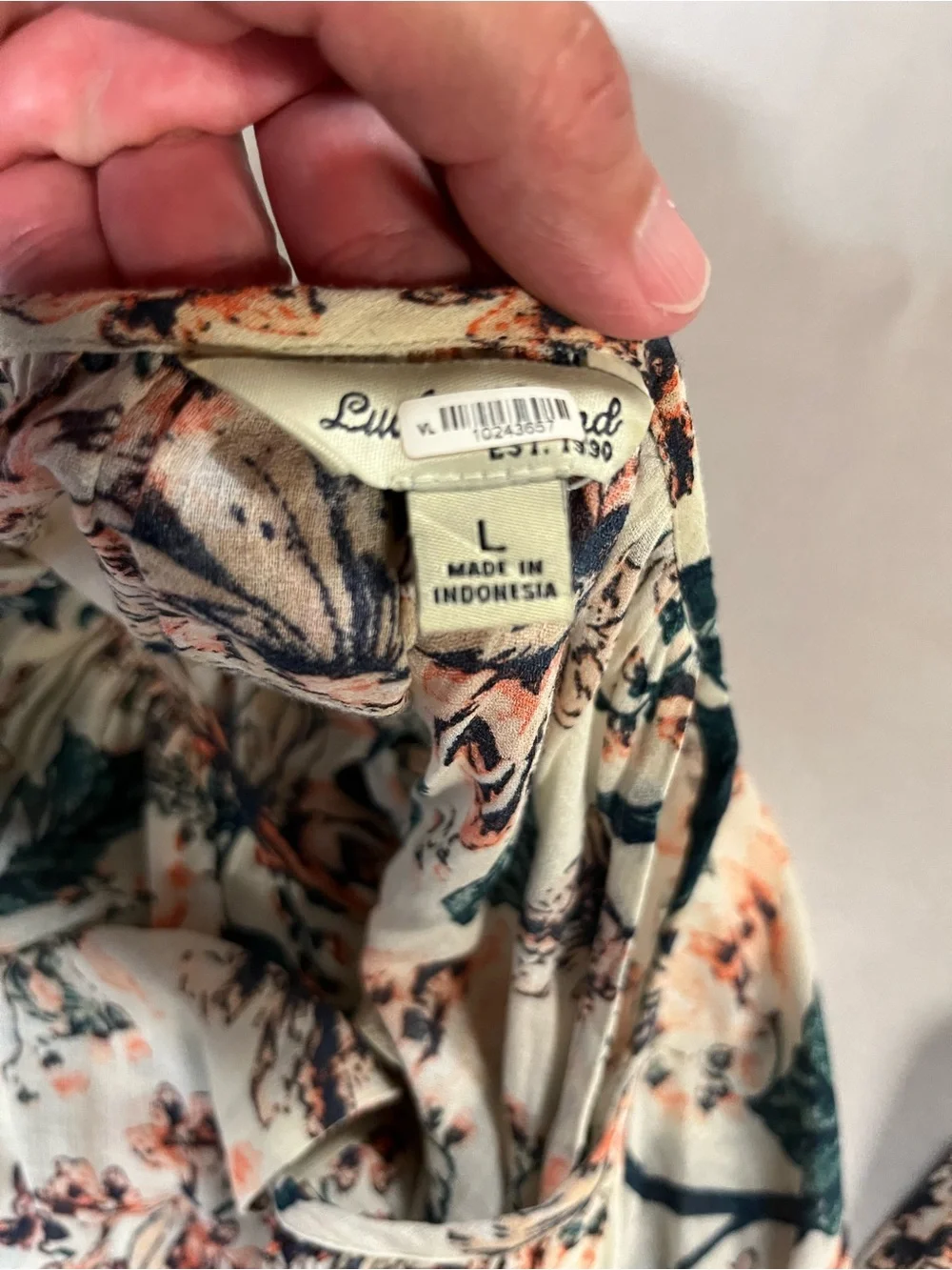 Lucky Brand Floral Popover Blouse Women’s L Boho Cottagecore Romantic Peasant
